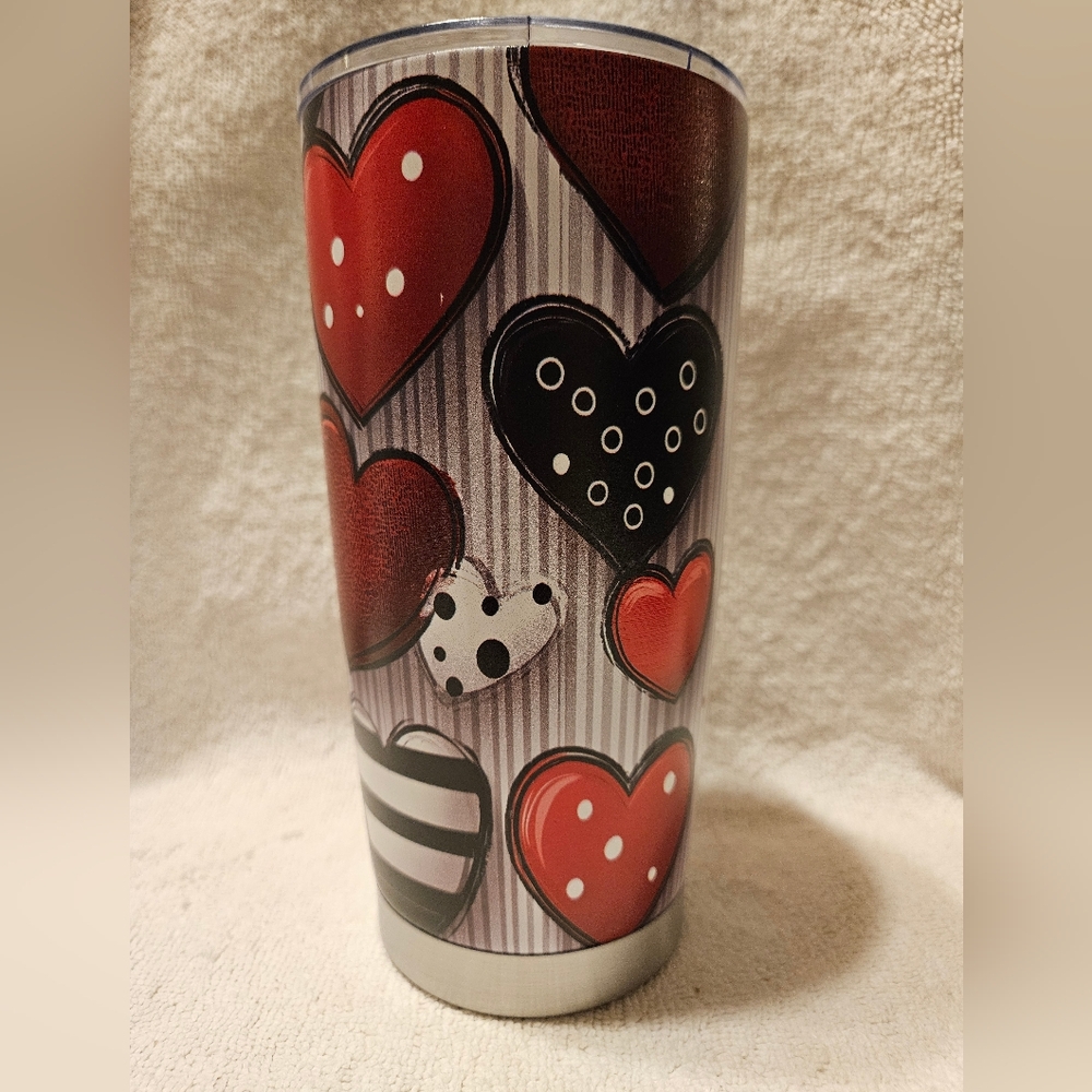 Heart Pattern 20oz Tumbler, Mug, Cup